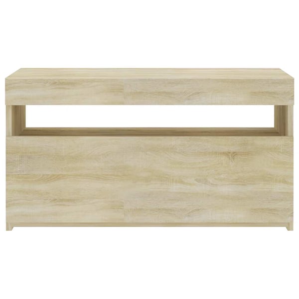 vidaXL TV-benk med LED-lys sonoma eik 75x35x40 cm