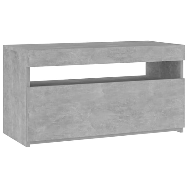 vidaXL TV-benk med LED-lys betonggrå 75x35x40 cm