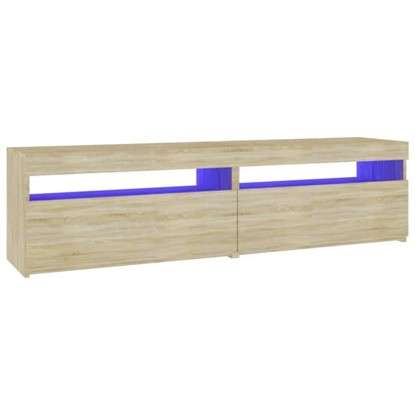 vidaXL TV-benker 2 stk med LED-lys sonoma eik 75x35x40 cm