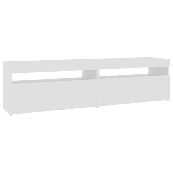 vidaXL TV-tasot 2 kpl LED-valoilla korkeakiilto valkoinen 75x35x40 cm