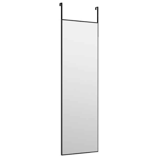 vidaXL dørspejl 30x100 cm glas og aluminium sort