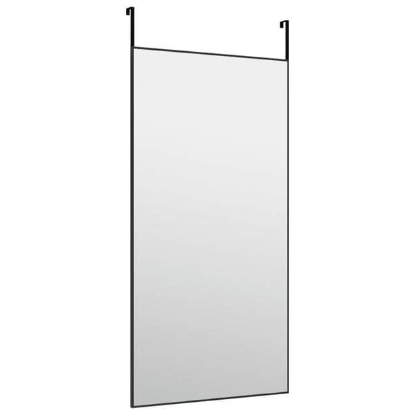 vidaXL dørspejl 50x100 cm glas og aluminium sort