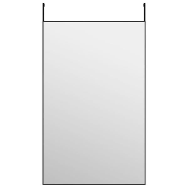 vidaXL dørspejl 50x80 cm glas og aluminium sort