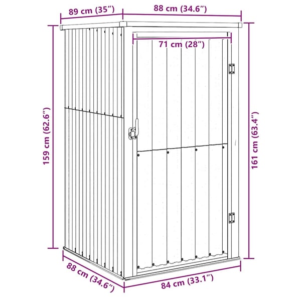 vidaXL redskabsskur til haven 88x89x161 cm galvaniseret stål grå