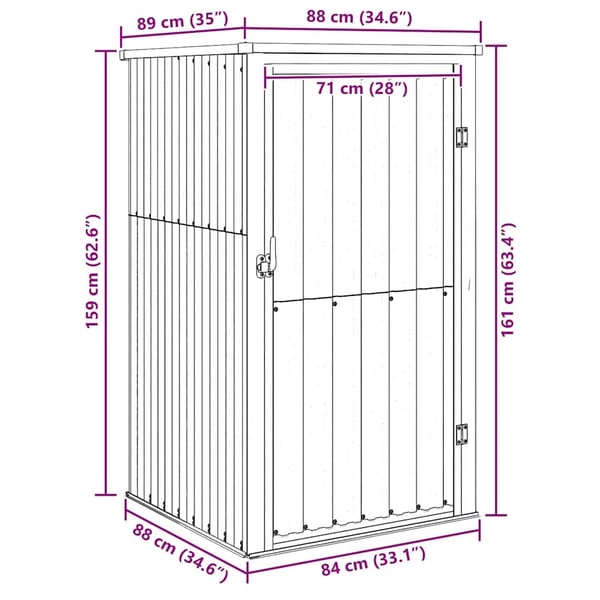 vidaXL redskabsskur til haven 88x89x161 cm galvaniseret stål grøn