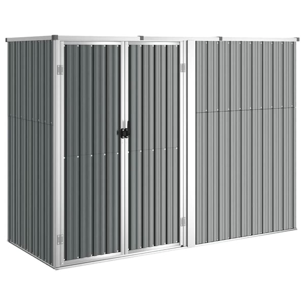 vidaXL redskabsskur til haven 225x89x161 cm galvaniseret stål grå