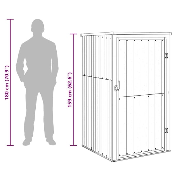 vidaXL redskabsskur til haven 88x89x161 cm galvaniseret stål antracit