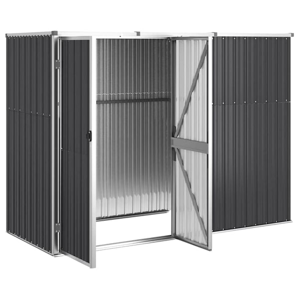 vidaXL redskabsskur til haven 225x89x161 cm galvaniseret stål antracit