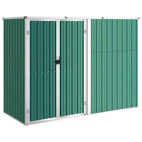 vidaXL redskabsskur til haven 225x89x161 cm galvaniseret stål grøn
