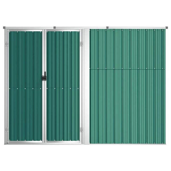 vidaXL redskabsskur til haven 225x89x161 cm galvaniseret stål grøn