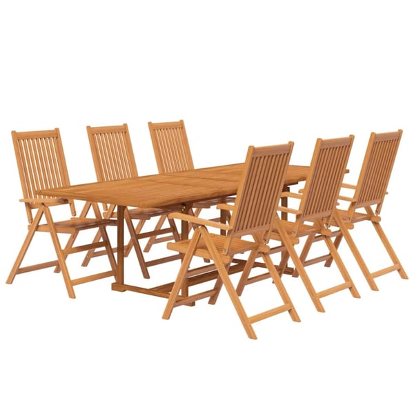 vidaXL Utendørs spisestue 7 deler heltre akasie 160-240 cm