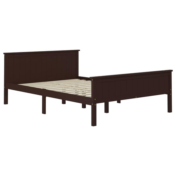 vidaXL Sengeramme mørkebrun heltre furu 120x200 cm