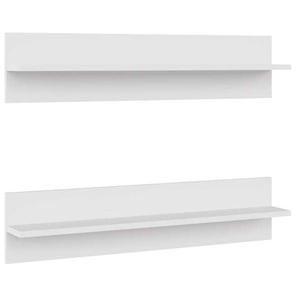 vidaXL Vegghyller 2 stk hvit 80x11,5x18 cm konstruert tre