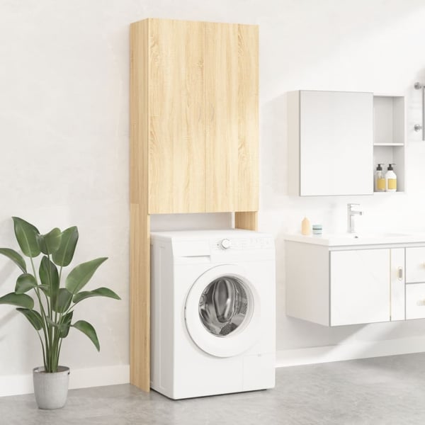 vidaXL Vaskemaskinskap sonoma eik 64x25,5x190 cm