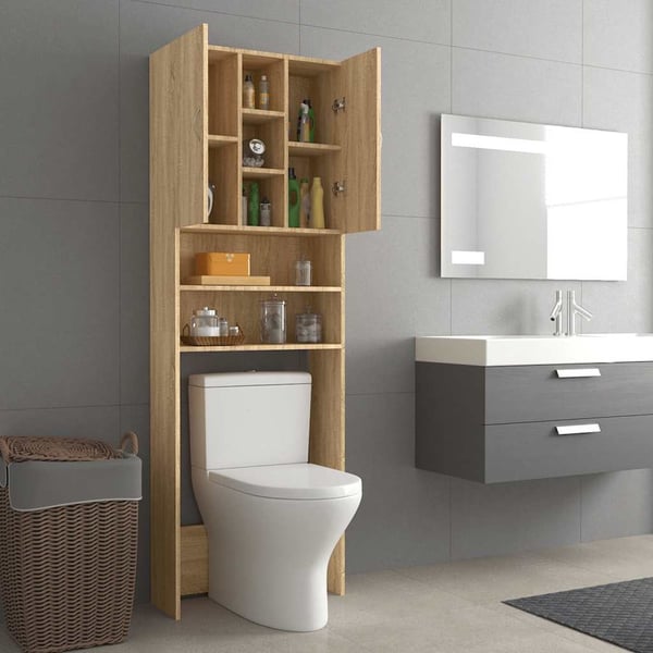 vidaXL Vaskemaskinskap sonoma eik 64x25,5x190 cm