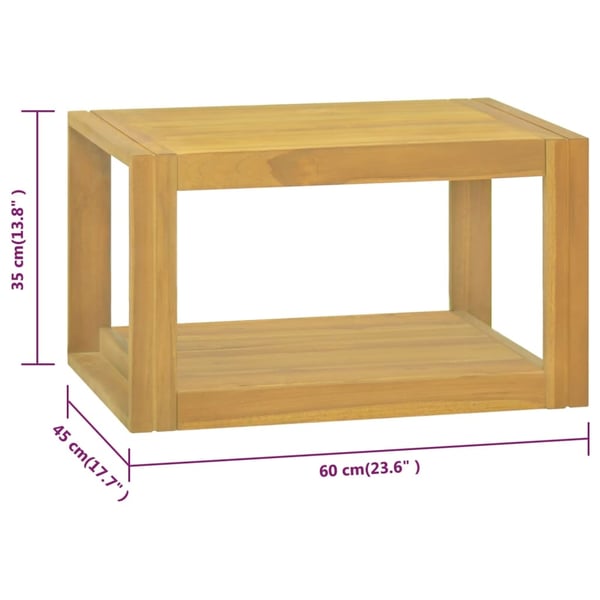 vidaXL Veggmontert baderomsskap 60x45x35 cm heltre teak