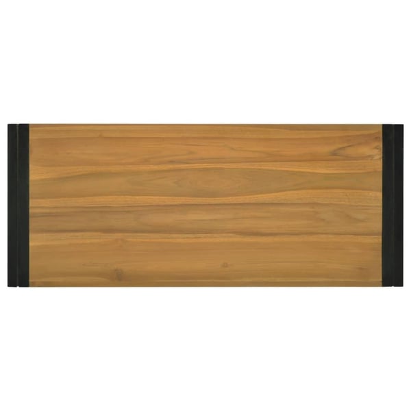vidaXL væghængt badeværelsesskab 110x45x35 cm massivt teaktræ