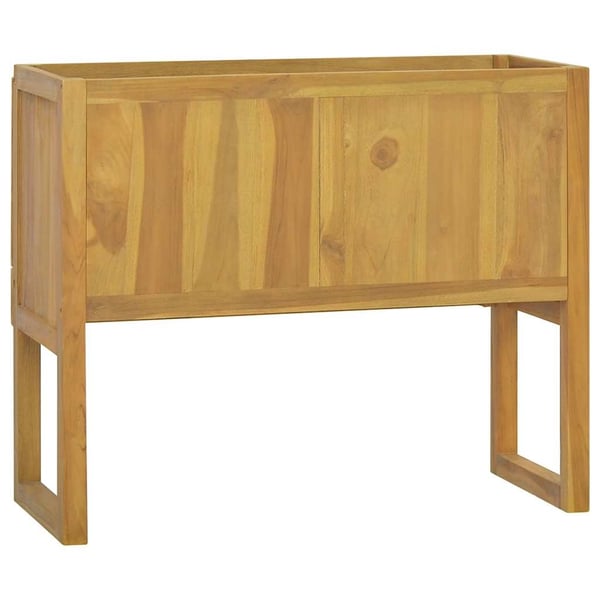 vidaXL badeværelsesskab 90x45x75 cm massivt teaktræ