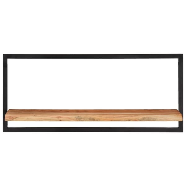 vidaXL væghylder 2 stk. 80x25x35 cm massivt akacietræ og stål