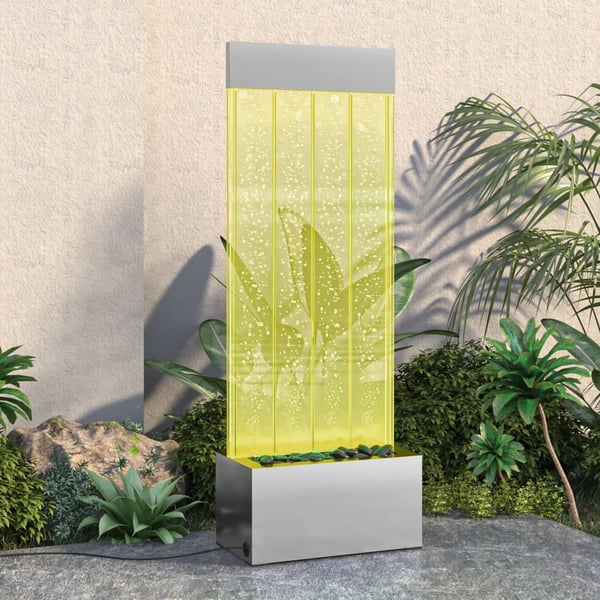 vidaXL Boblepanel med RGB-lysdioder rustfritt stål og akryl 110 cm
