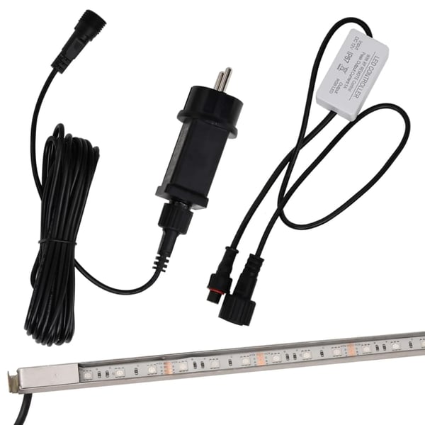 vidaXL vandfald med LED'er og RGB-farver 60 cm rustfrit stål