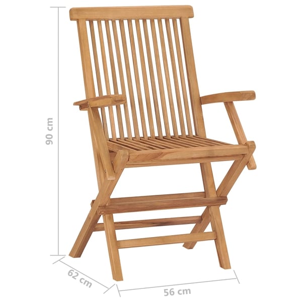 vidaXL foldbare havestole 6 stk. massivt teaktræ