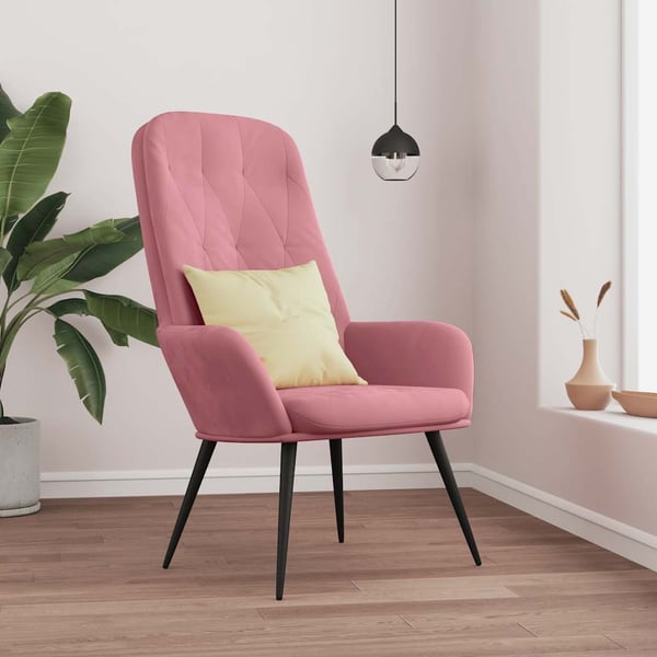 vidaXL lænestol fløjl pink