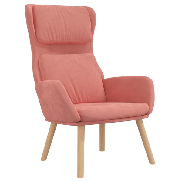 vidaXL Vilstol rosa sammet
