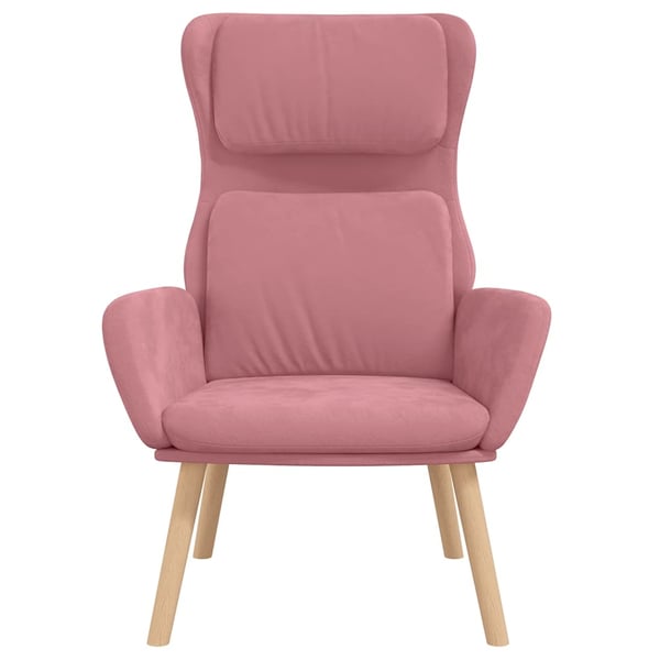 vidaXL Vilstol rosa sammet