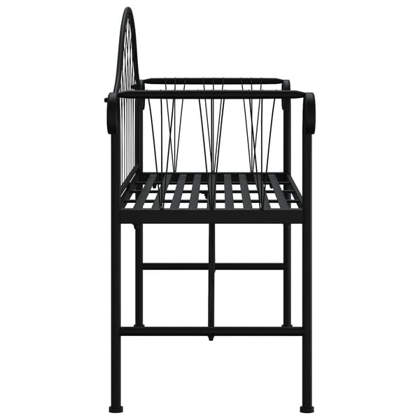 vidaXL Hagebenk 2 seter 128 cm svart stål