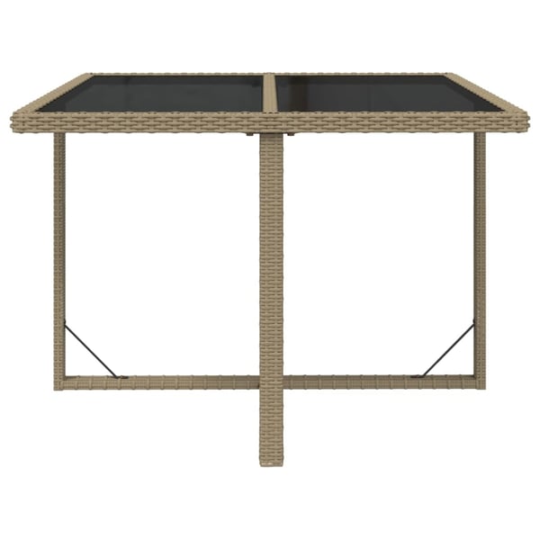 vidaXL spisebordssæt til haven 5 dele med hynder polyrattan beige