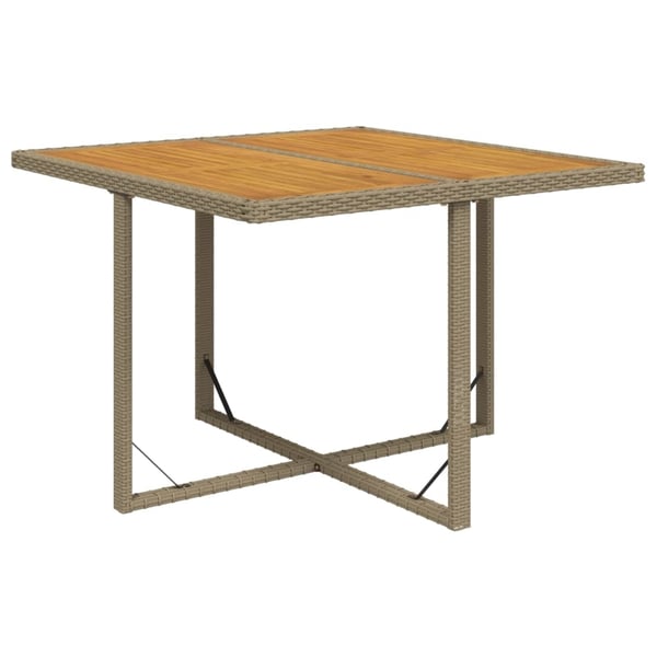vidaXL spisebordssæt til haven 5 dele med hynder polyrattan beige