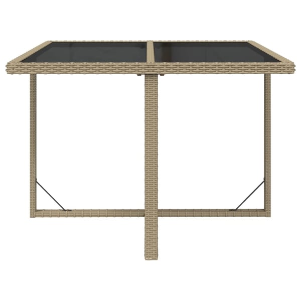 vidaXL spisebordssæt til haven 9 dele med hynder polyrattan beige