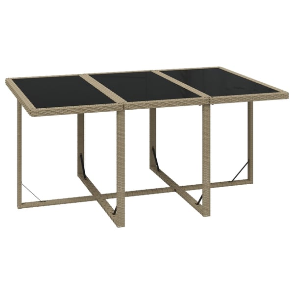 vidaXL spisebordssæt til haven 7 dele med hynder polyrattan beige