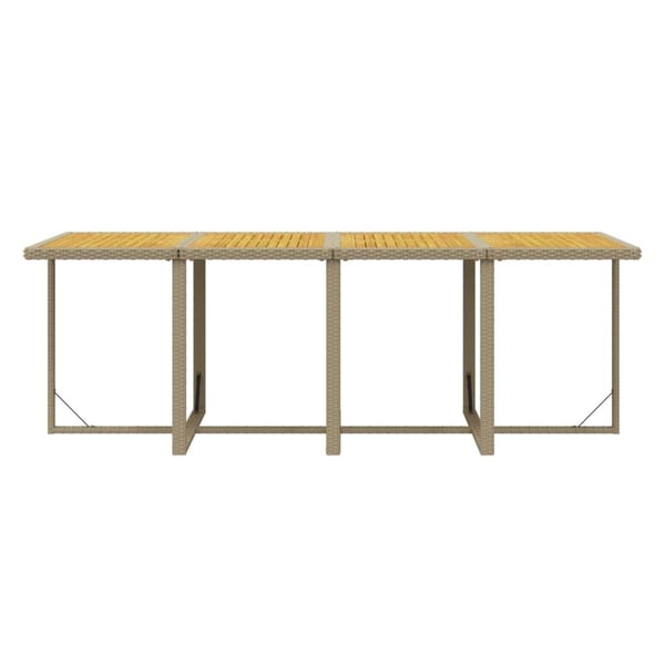 vidaXL spisebordssæt til haven 9 dele med hynder polyrattan beige