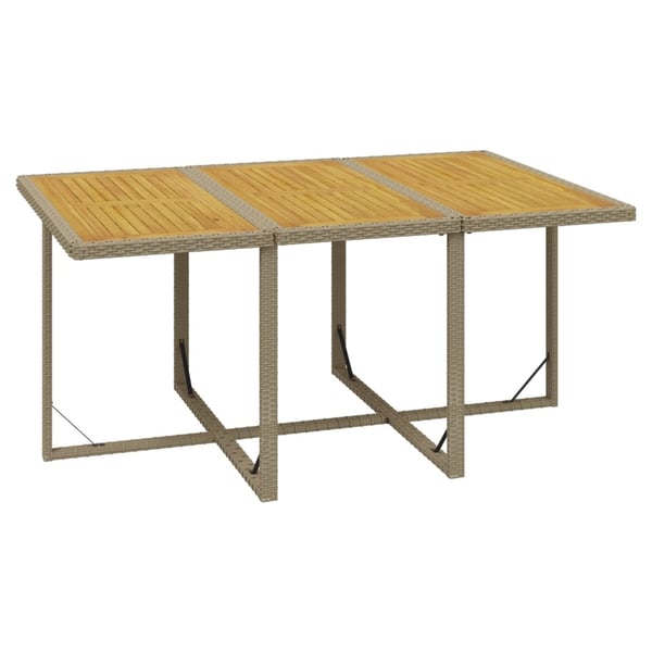 vidaXL spisebordssæt til haven 7 dele med hynder polyrattan beige