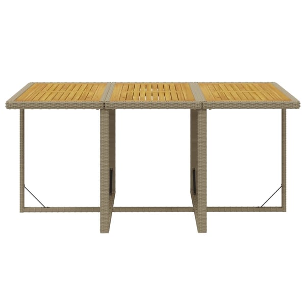 vidaXL spisebordssæt til haven 11 dele med hynder polyrattan beige