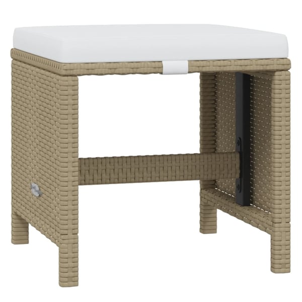 vidaXL spisebordssæt til haven 11 dele med hynder polyrattan beige