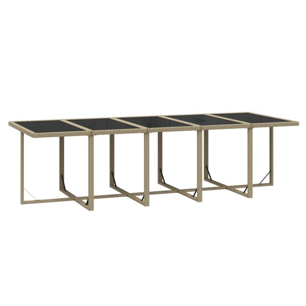 vidaXL spisebordssæt til haven 15 dele med hynder polyrattan beige
