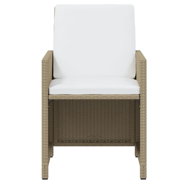 vidaXL spisebordssæt til haven 15 dele med hynder polyrattan beige
