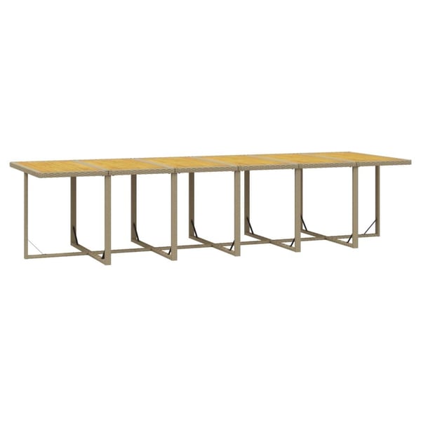 vidaXL spisebordssæt til haven 17 dele med hynder polyrattan beige