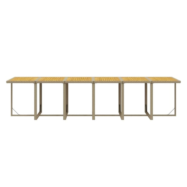 vidaXL spisebordssæt til haven 17 dele med hynder polyrattan beige
