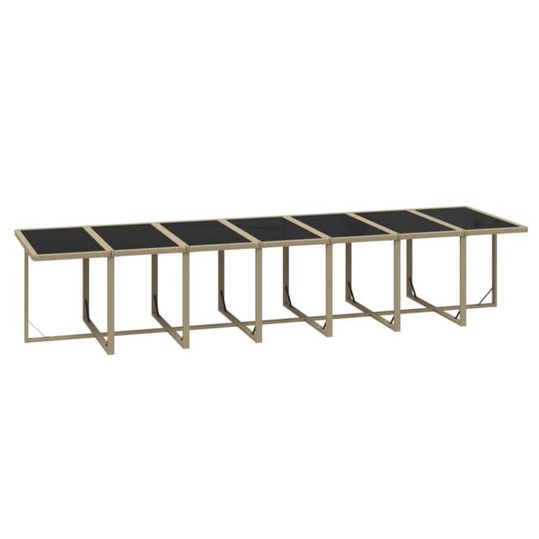 vidaXL spisebordssæt til haven 19 dele med hynder polyrattan beige
