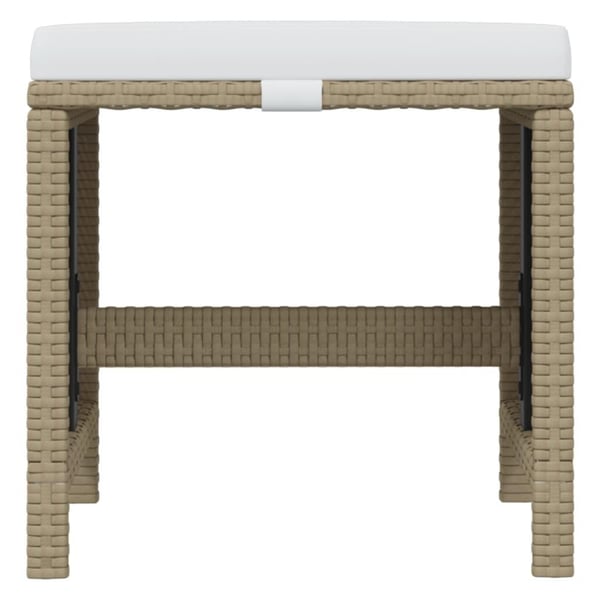 vidaXL spisebordssæt til haven 19 dele med hynder polyrattan beige