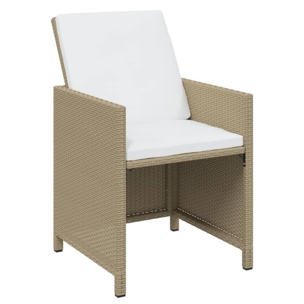 vidaXL spisebordssæt til haven 15 dele med hynder polyrattan beige