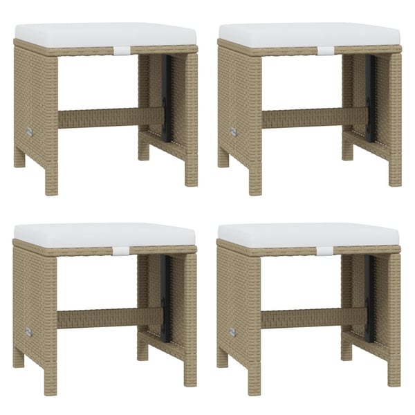 vidaXL spisebordssæt til haven 21 dele med hynder polyrattan beige