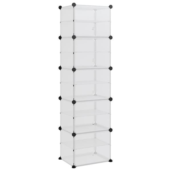 vidaXL Kenkäteline läpinäkyvä 44x31,5x153,5 cm PP