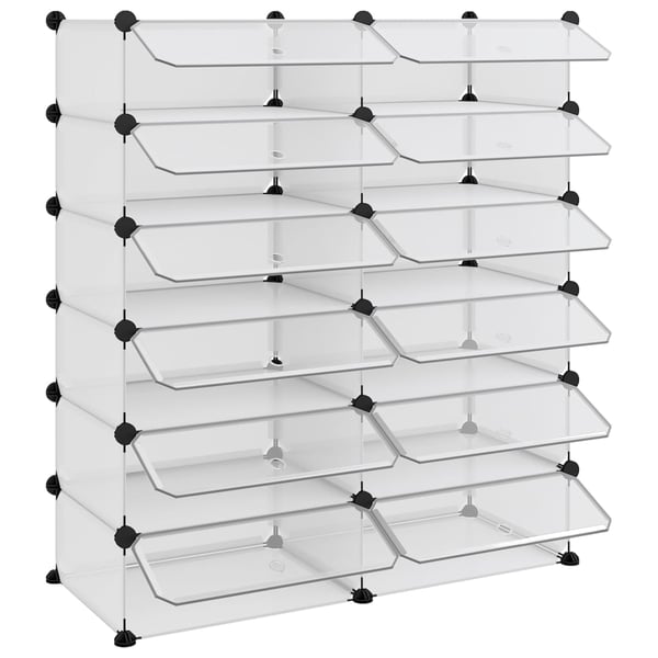 vidaXL Kenkäteline läpinäkyvä 94,5x36,5x106 cm PP