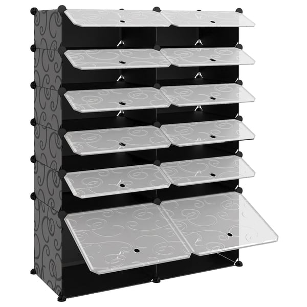 vidaXL skoreol 94x37x125 cm PP sort