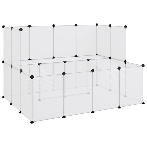 vidaXL Pieneläinhäkki läpinäkyvä 143x107x93 cm PP ja teräs